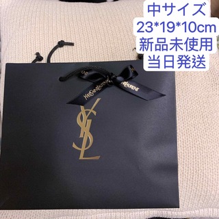 イヴサンローラン(Yves Saint Laurent)のYSL イヴサンローラン ショッパー  ショップ袋 Mサイズ リボン付き BK(ショップ袋)