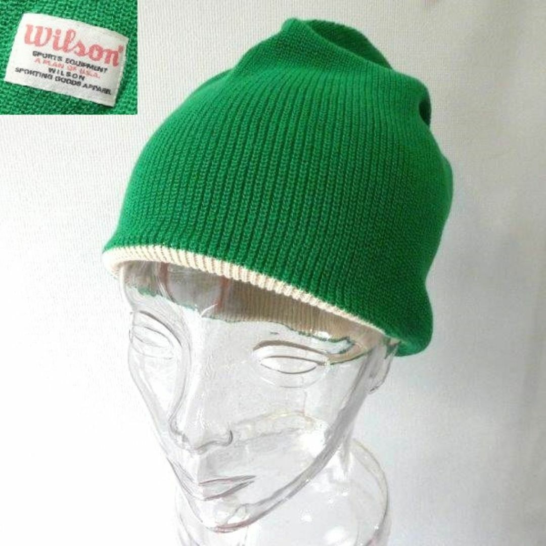 wilson(ウィルソン)のWilson ウィルソン ニット帽 ビーニー GR 未使用 レディースの帽子(ニット帽/ビーニー)の商品写真