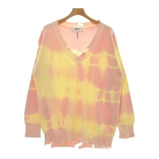 MSGM - MSGM エムエスジーエム ニット・セーター XS ピンクx黄 【古着】【中古】