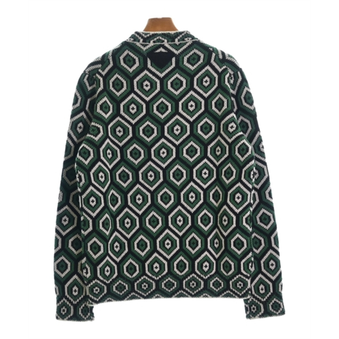 PRADA - PRADA プラダ ニット・セーター 52(XXL位) 緑x白x黒(総 PRADA - PRADA プラダ ニット・セーター 52(XXL位) 緑x白x黒(総