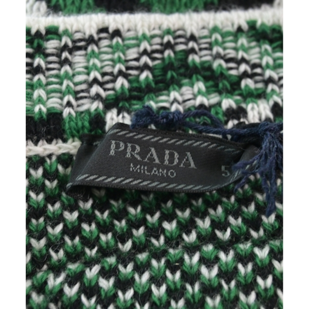 PRADA - PRADA プラダ ニット・セーター 52(XXL位) 緑x白x黒(総 PRADA - PRADA プラダ ニット・セーター 52(XXL位) 緑x白x黒(総
