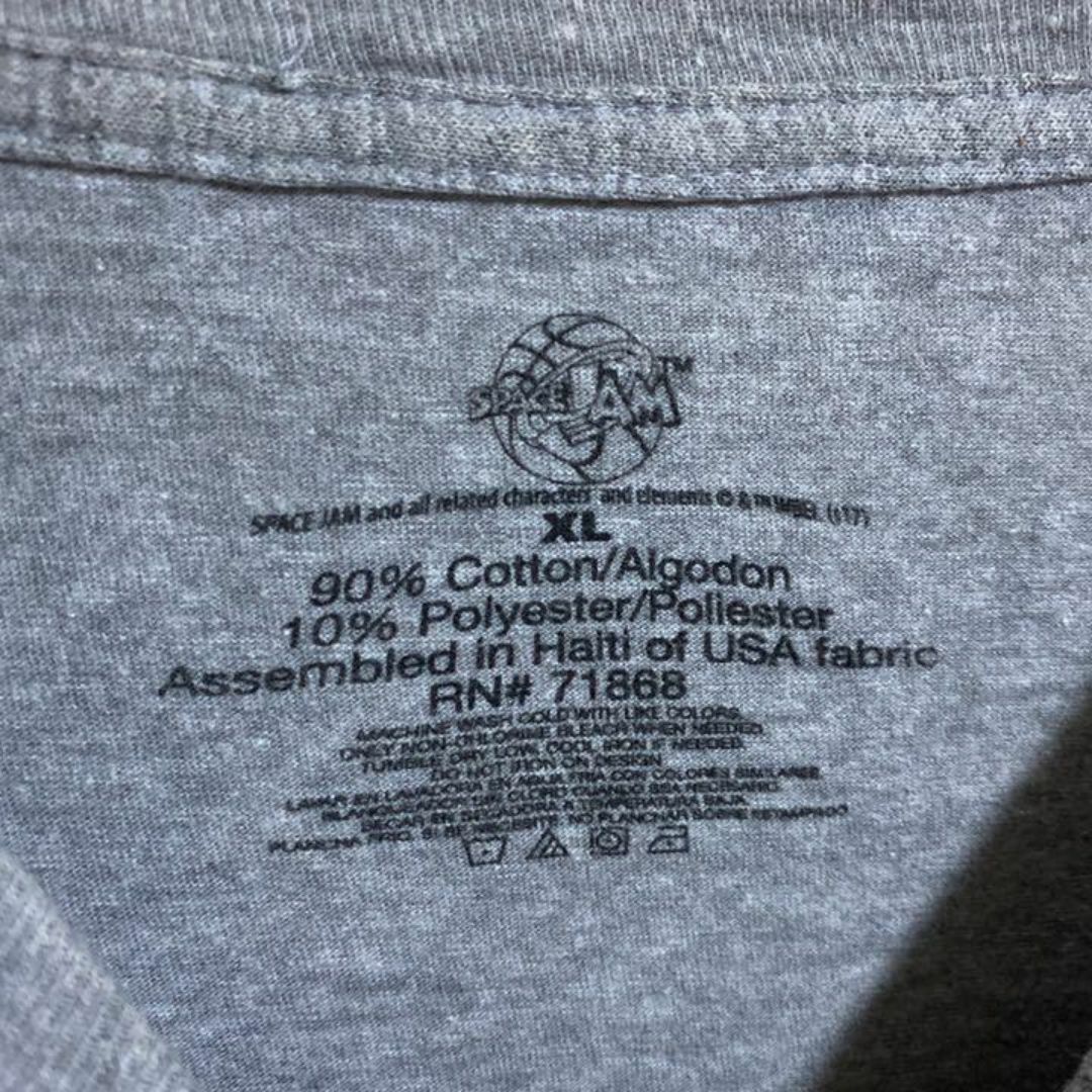 キャラクター Tシャツ スペースジャム USA古着 90s 半袖 グレー XL メンズのトップス(Tシャツ/カットソー(半袖/袖なし))の商品写真