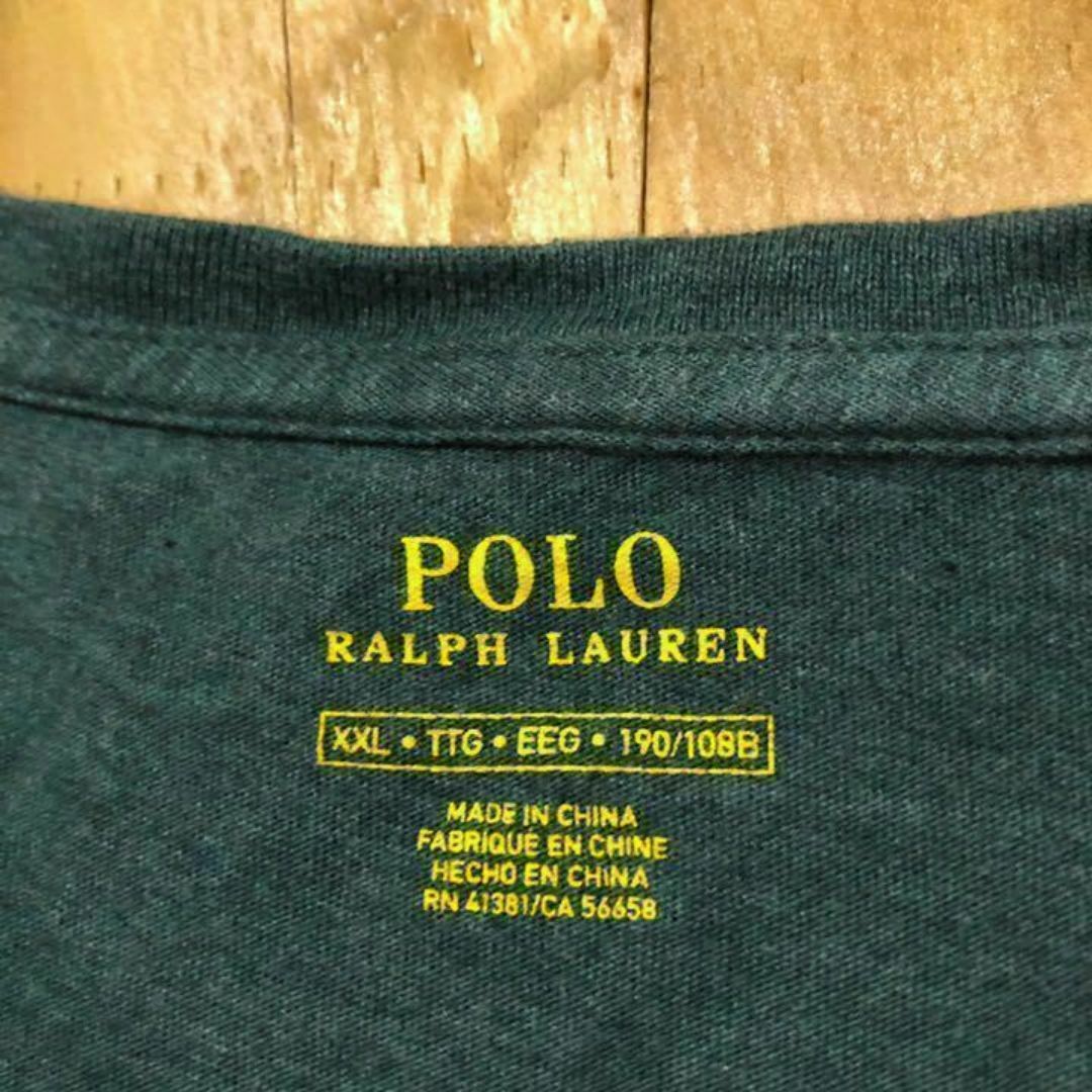 グリーン USA古着 90s シンプル ワンポイント 半袖 Tシャツ ポロラルフ メンズのトップス(Tシャツ/カットソー(半袖/袖なし))の商品写真