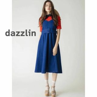 ダズリン(dazzlin)のdazzlin ダズリン ロング　ワンピース　キャミ　　デニム　青　ブルー(ロングワンピース/マキシワンピース)