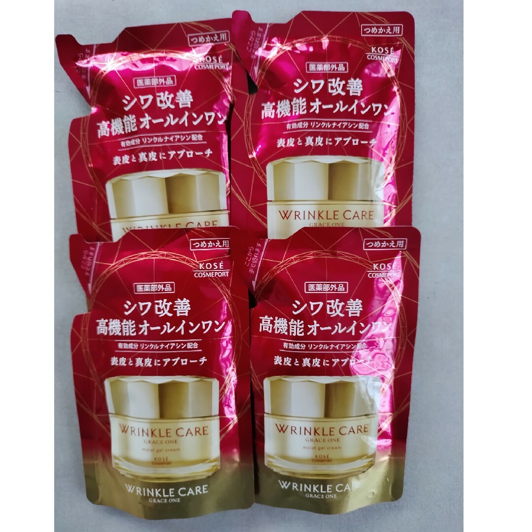 GRACE ONE（KOSE COSMEPORT）(グレイスワン)のグレイスワン リンクルケア モイスト ジェル クリーム　詰替　90g　4個 コスメ/美容のスキンケア/基礎化粧品(オールインワン化粧品)の商品写真