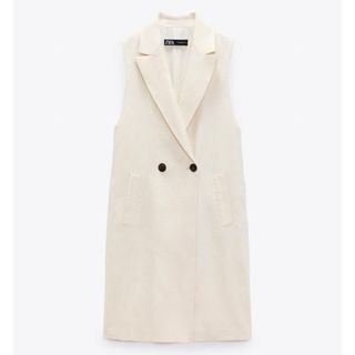 ザラ(ZARA)のZARA ロングリネンベスト　ロングベスト　XS(ベスト/ジレ)