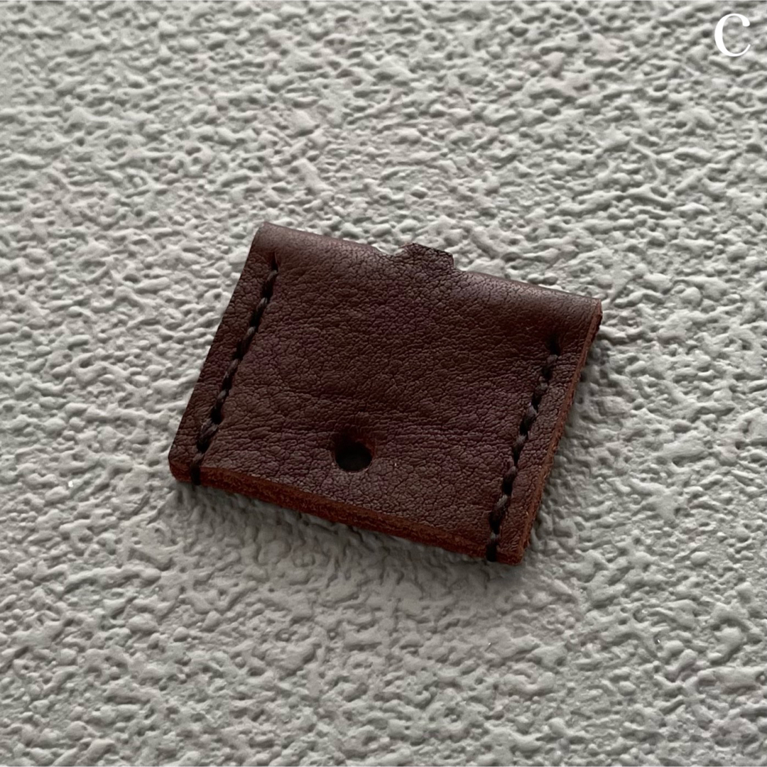 レザー キーカバー ハンドメイド 革 本革 革小物 濃茶 チョコレートブラウンc ハンドメイドのファッション小物(キーケース/名刺入れ)の商品写真