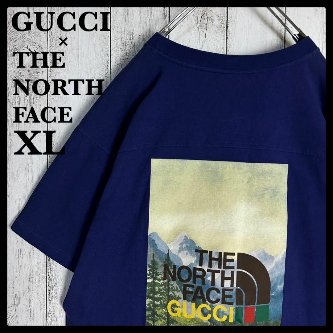 Gucci(グッチ)の【希少XLサイズ】グッチ×ノースフェイス☆両面ロゴTシャツ 限定コラボ メンズのトップス(Tシャツ/カットソー(半袖/袖なし))の商品写真