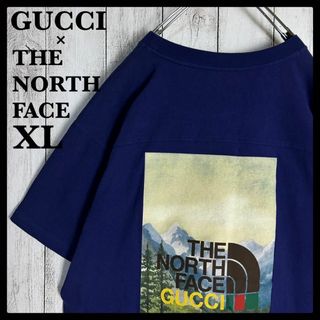 グッチ(Gucci)の【希少XLサイズ】グッチ×ノースフェイス☆両面ロゴTシャツ 限定コラボ(Tシャツ/カットソー(半袖/袖なし))