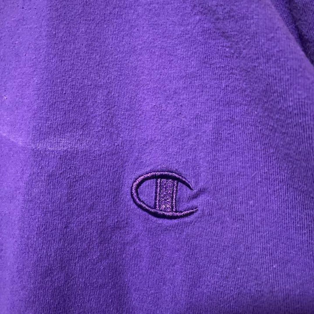 Champion(チャンピオン)のパープル ワンポイント USA古着 90s 半袖 チャンピオン Tシャツ 紫 メンズのトップス(Tシャツ/カットソー(半袖/袖なし))の商品写真