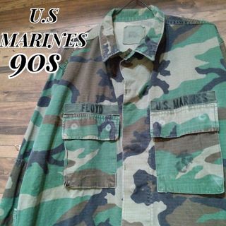 80s　U.S.MARINES　USMCカモフラージュプリント　BDUジャケット(ミリタリージャケット)