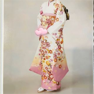 【★20点セット★】振袖フルセット 成人式 ピンク 白 花柄(振袖)
