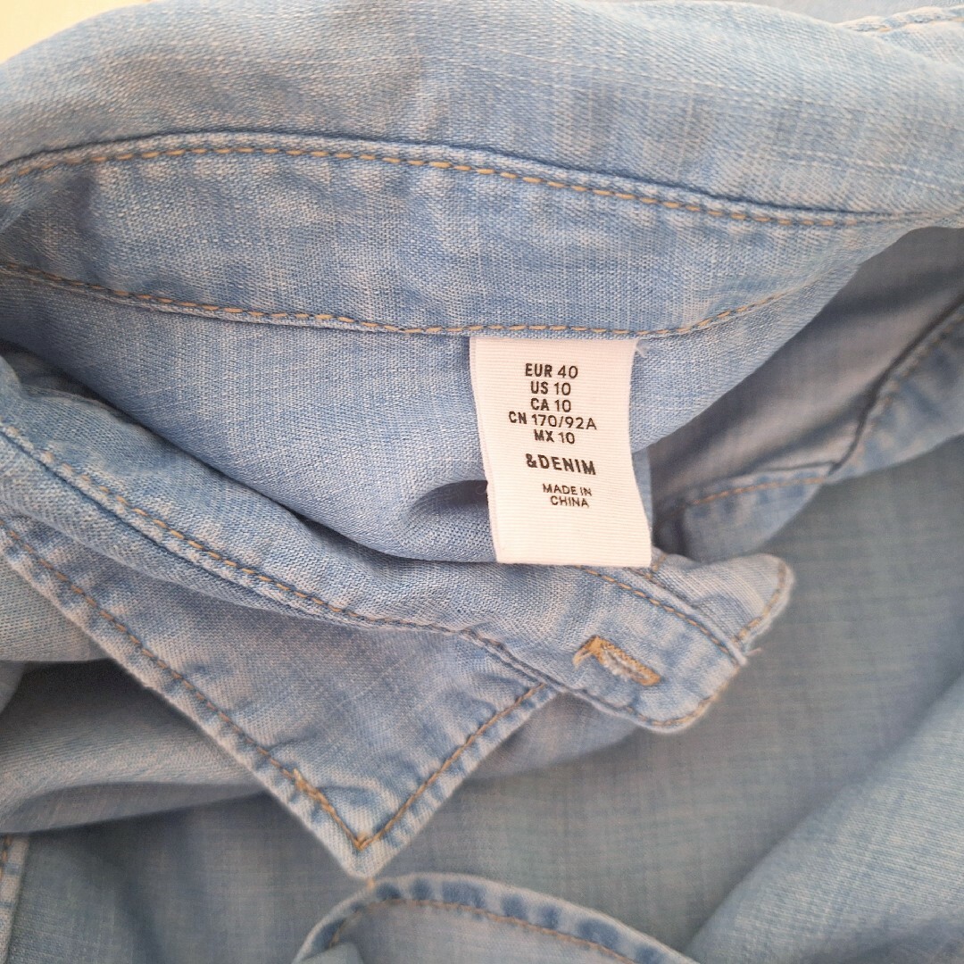 H&M(エイチアンドエム)の◆美品◆H&M◆ダンガリー◆ロングシャツ◆40◆L◆ レディースのトップス(シャツ/ブラウス(長袖/七分))の商品写真