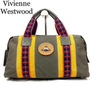 ヴィヴィアンウエストウッド(Vivienne Westwood)のヴィヴィアンウエストウッド　ボストンバッグ　オーブ金具　キャンバス×レザー(ボストンバッグ)