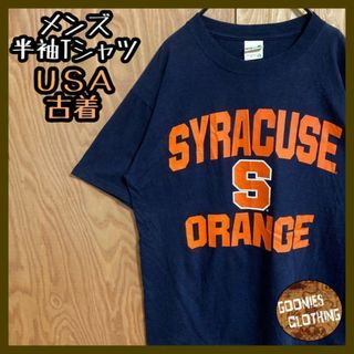 カレッジロゴ シラキュース オレンジ Tシャツ US古着 90s 半袖 アンビル(Tシャツ/カットソー(半袖/袖なし))