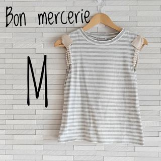 ボンメルスリー(Bon mercerie)のBon mercerie ボンメルスリー　ノースリーブ　カットソー　パール(カットソー(半袖/袖なし))