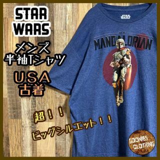 スターウォーズ メンズ 半袖Tシャツ トルーパー ロゴ 青 USA古着 90s(Tシャツ/カットソー(半袖/袖なし))