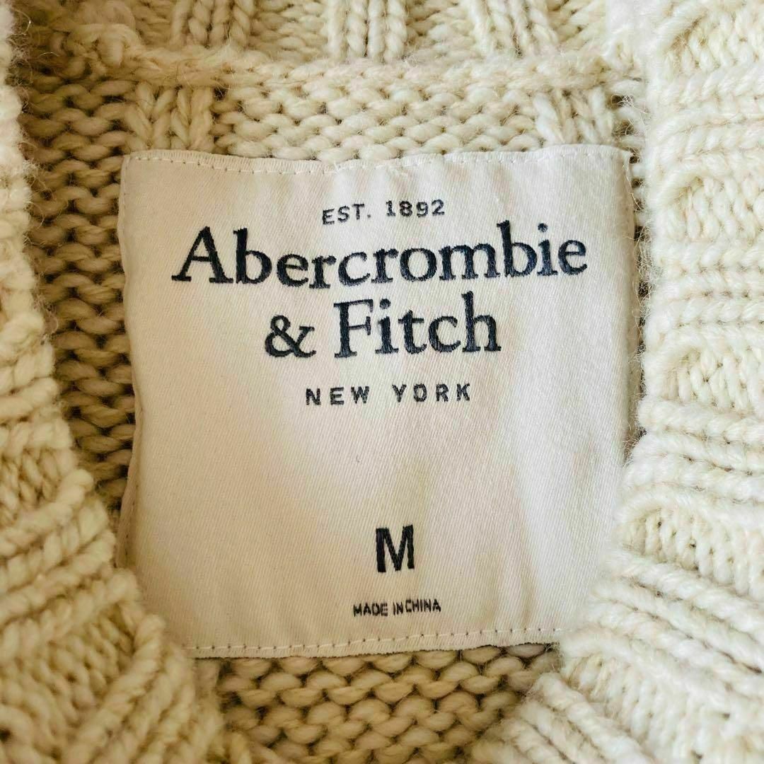 Abercrombie&Fitch(アバクロンビーアンドフィッチ)のアバクロ ケーブルニット セーター ウール混 男女兼用 長袖 ニット Mサイズ メンズのトップス(ニット/セーター)の商品写真