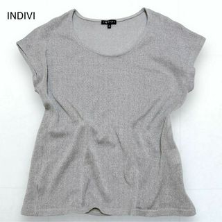 INDIVI - INDIVI インディヴィ サマーニット フレンチスリーブ グレー 38