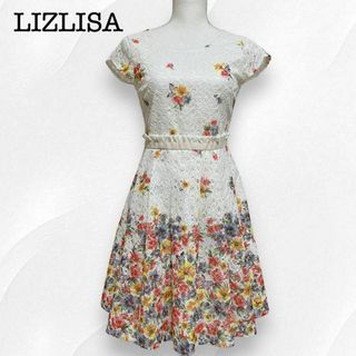 リズリサ(LIZ LISA)の【美品】LIZLISA リズリサ 花柄ワンピース 総レース(ひざ丈ワンピース)