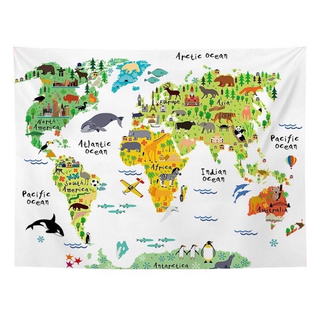 布製 タペストリー 世界地図 インテリア 150×130(その他)