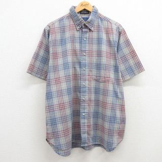 ペンドルトン(PENDLETON)のXL★古着 ペンドルトン PENDLETON 半袖 シャツ メンズ 90年代 90s 大きいサイズ ボタンダウン USA製 グレー系他 チェック 24apr11 中古 トップス(シャツ)