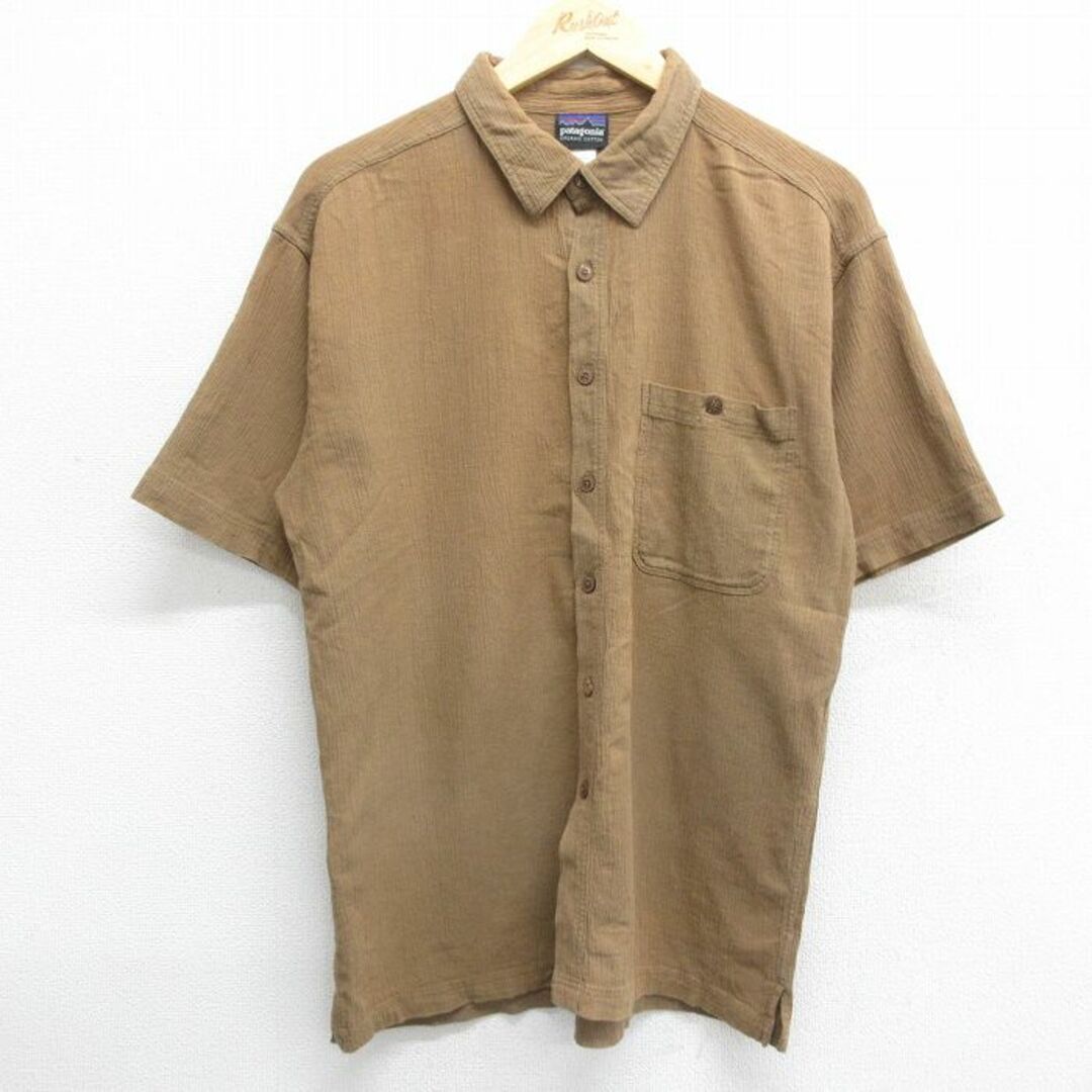 patagonia(パタゴニア)のM★古着 パタゴニア patagonia 半袖 シャツ メンズ オーガニックコットン 茶 ブラウン 24apr11 中古 トップス メンズのトップス(シャツ)の商品写真