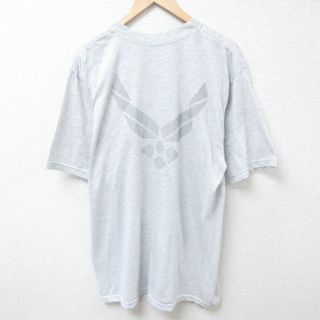 XL★古着 半袖 Tシャツ メンズ ミリタリー USエアフォース リフレクター クルーネック 薄グレー 霜降り 24apr11 中古(Tシャツ/カットソー(半袖/袖なし))