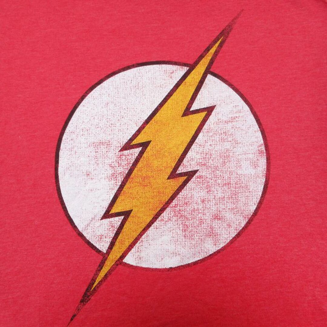 L★古着 半袖 Tシャツ メンズ DCコミックス フラッシュ クルーネック 赤 レッド 霜降り 24apr11 中古 メンズのトップス(Tシャツ/カットソー(半袖/袖なし))の商品写真