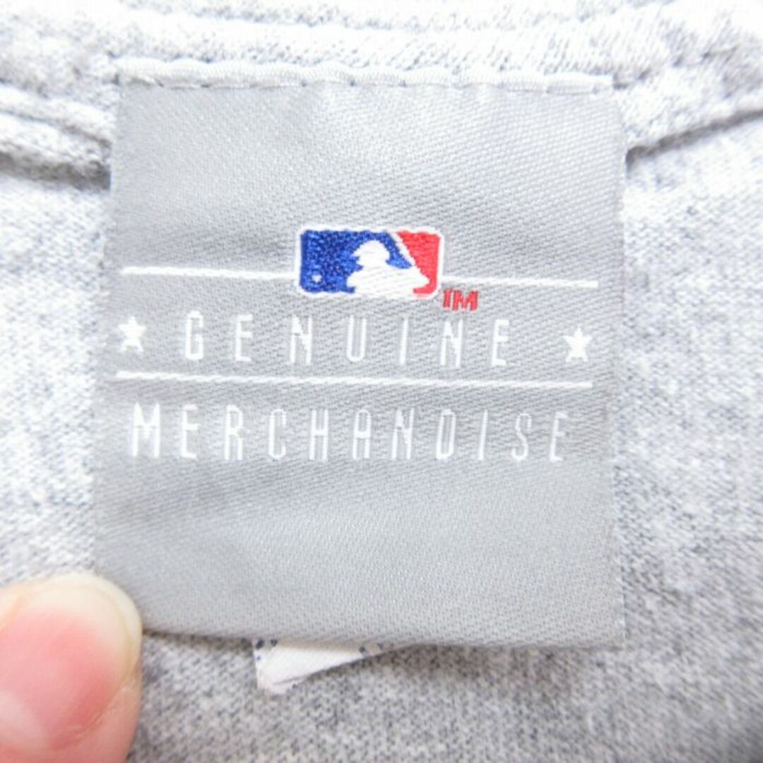 XL★古着 半袖 Tシャツ メンズ MLB シカゴカブス 大きいサイズ クルーネック グレー 霜降り メジャーリーグ ベースボール 野球 24apr11 中古 メンズのトップス(Tシャツ/カットソー(半袖/袖なし))の商品写真