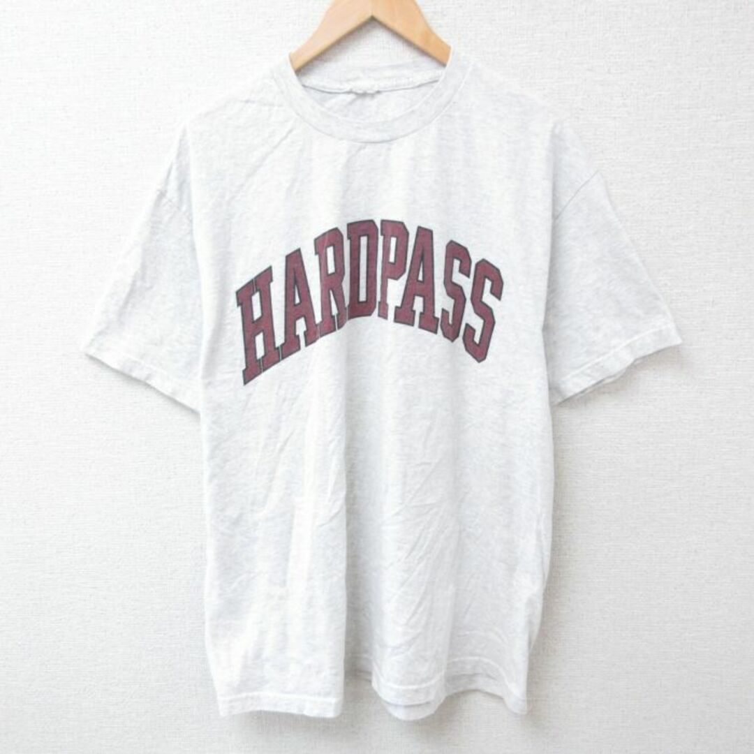 XL★古着 半袖 Tシャツ メンズ HARDPASS クルーネック 薄グレー 霜降り 24apr11 中古 メンズのトップス(Tシャツ/カットソー(半袖/袖なし))の商品写真