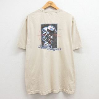 XL★古着 半袖 ビンテージ Tシャツ メンズ 00年代 00s ゴルフ 大きいサイズ コットン クルーネック ベージュ カーキ 24apr11 中古(Tシャツ/カットソー(半袖/袖なし))