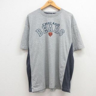 XL★古着 半袖 ビンテージ Tシャツ メンズ 00年代 00s NFL シカゴベアーズ ツートンカラー 大きいサイズ クルーネック グレー 霜降り他 アメフト スーパーボウル 24apr11 中古(Tシャツ/カットソー(半袖/袖なし))