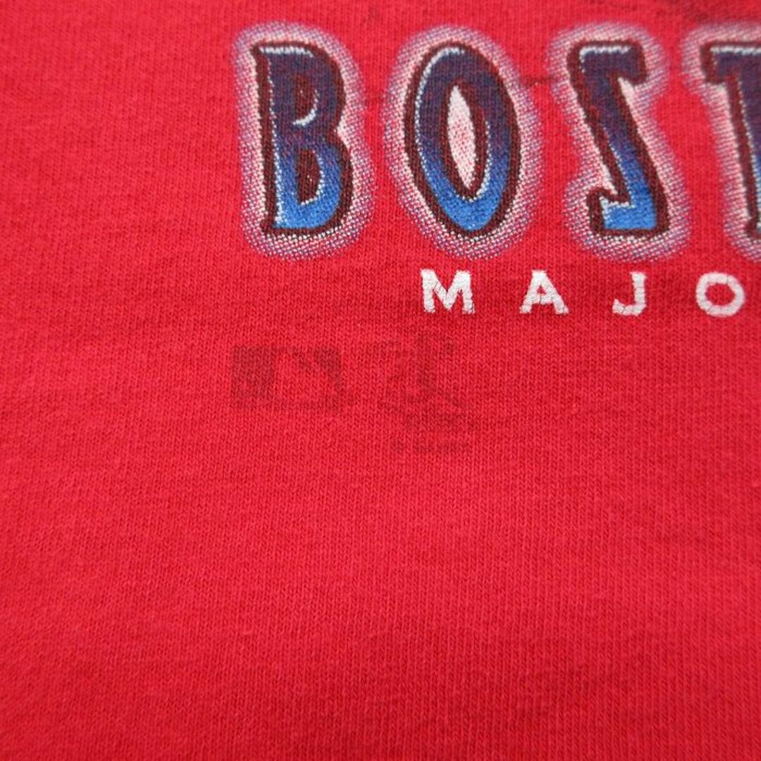 Majestic(マジェスティック)のL★古着 マジェスティック 半袖 ビンテージ Tシャツ メンズ 00年代 00s MLB ボストンレッドソックス コットン クルーネック 赤 レッド メジャーリーグ ベースボール 野球 24apr11 中古 メンズのトップス(Tシャツ/カットソー(半袖/袖なし))の商品写真