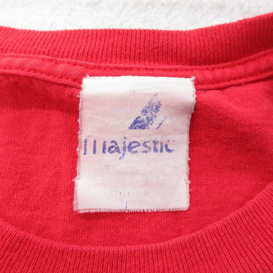 Majestic(マジェスティック)のL★古着 マジェスティック 半袖 ビンテージ Tシャツ メンズ 00年代 00s MLB ボストンレッドソックス コットン クルーネック 赤 レッド メジャーリーグ ベースボール 野球 24apr11 中古 メンズのトップス(Tシャツ/カットソー(半袖/袖なし))の商品写真