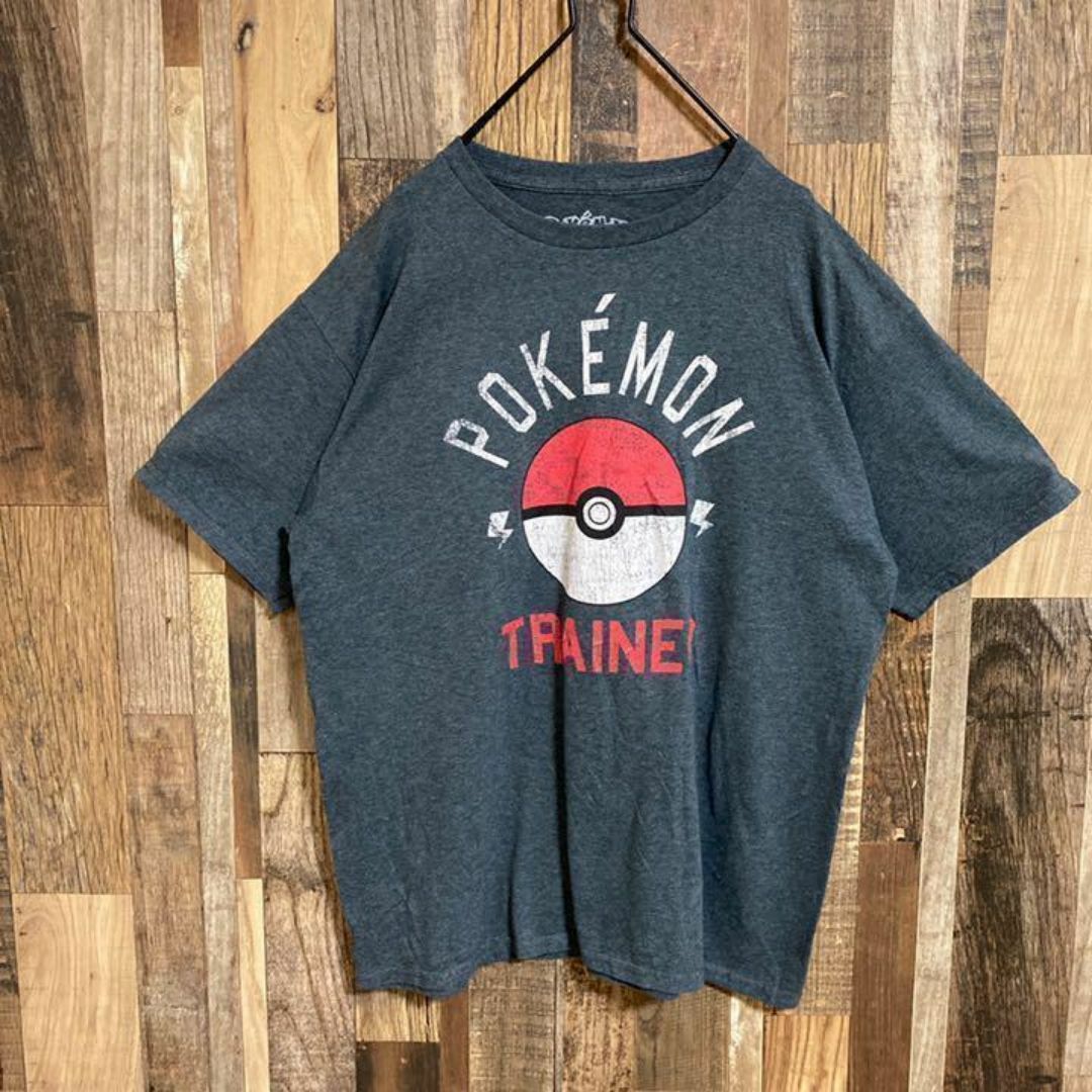 ポケモン モンスターボール トレーナー Tシャツ グレー USA古着 半袖 灰色 メンズのトップス(Tシャツ/カットソー(半袖/袖なし))の商品写真