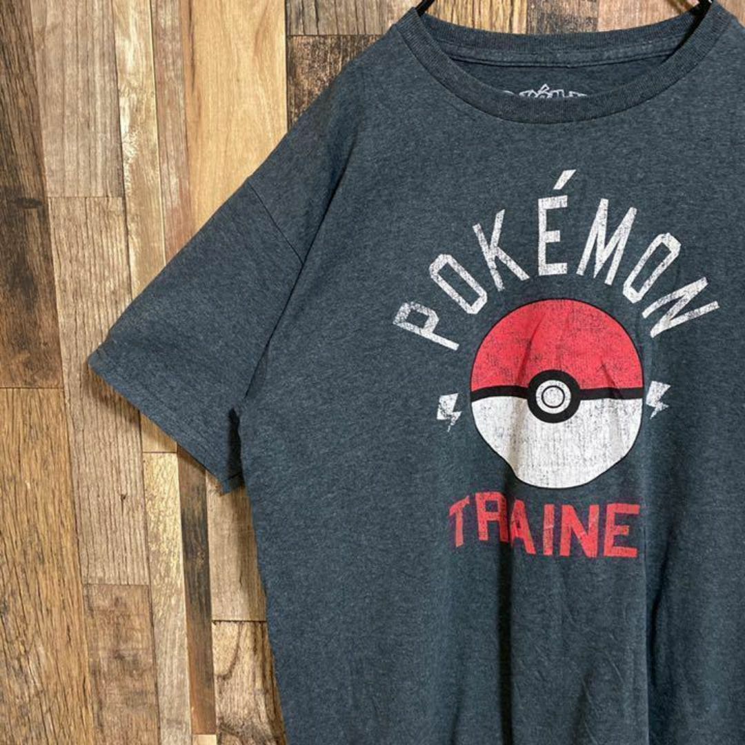 ポケモン モンスターボール トレーナー Tシャツ グレー USA古着 半袖 灰色 メンズのトップス(Tシャツ/カットソー(半袖/袖なし))の商品写真