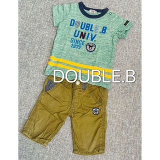 ダブルビー(DOUBLE.B)のミキハウス　DOUBLE.B 半袖Tシャツ&パンツ　上下　2点セット　90(Tシャツ/カットソー)