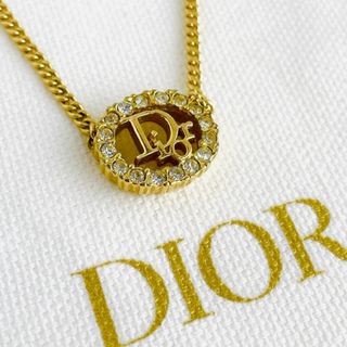 Christian Dior - 超美品☆クリスチャン ディオール CD ロゴ ラインストーン ネックレス GP