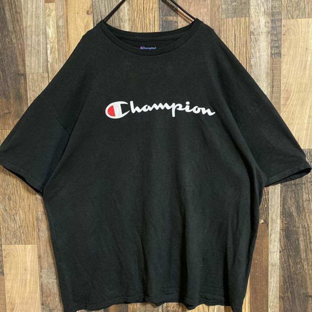 Champion(チャンピオン)のチャンピオン メンズ 半袖 Tシャツ ビッグシルエット 黒 ロゴT USA古着 メンズのトップス(Tシャツ/カットソー(半袖/袖なし))の商品写真