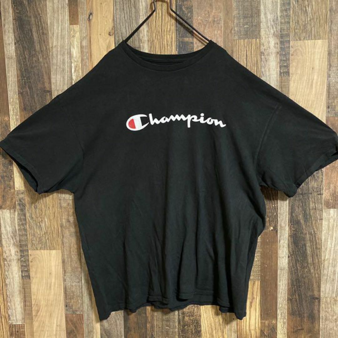 Champion(チャンピオン)のチャンピオン メンズ 半袖 Tシャツ ビッグシルエット 黒 ロゴT USA古着 メンズのトップス(Tシャツ/カットソー(半袖/袖なし))の商品写真