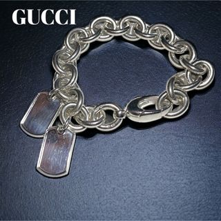 Gucci - GUCCI ブレスレット ダブルドッグタグ シルバー 刻印あり