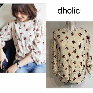 ディーホリック(dholic)の【美品】dholic.ウォーターカラーフラワーブラウス(シャツ/ブラウス(長袖/七分))