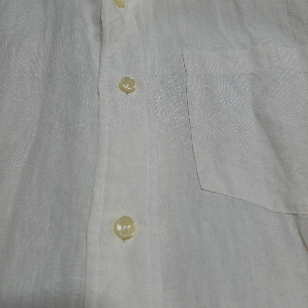 INTERMEZZO(インターメッツォ)のINTERMEZZO麻100シャツ長袖オフホワイトM新品同様 メンズのトップス(シャツ)の商品写真