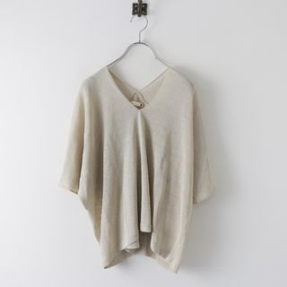 エヴァムエヴァ(evam eva)のエヴァムエヴァ evam eva dry silk pullover ドライ シルク プルオーバー/ベージュ トップス【2400013811873】(ニット/セーター)