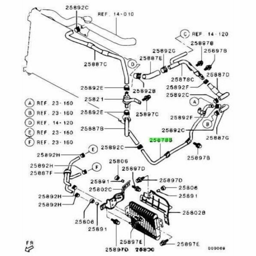 三菱(ミツビシ)のミツビシ アウトランダーチューブ T/M オイル クーラ ライン 自動車/バイクの自動車(車種別パーツ)の商品写真