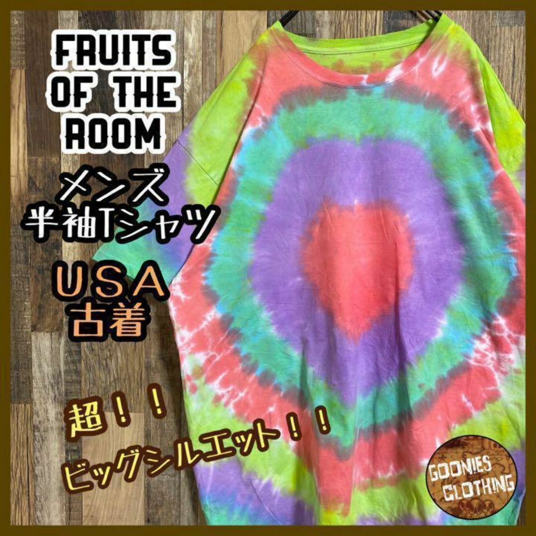 FRUIT OF THE LOOM(フルーツオブザルーム)のフルーツオブザルーム メンズ 半袖Tシャツ カラフル 2XL USA古着 90s レディースのトップス(Tシャツ(半袖/袖なし))の商品写真