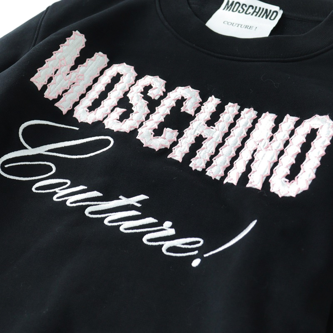 MOSCHINO(モスキーノ)の美品 モスキーノクチュール MOSCHINO COUTURE 裾スカラップ スウェットプルオーバー 42/ブラック【2400013814461】 レディースのトップス(トレーナー/スウェット)の商品写真