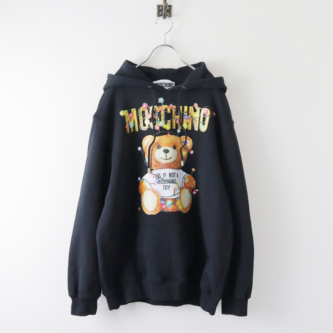 MOSCHINO(モスキーノ)の美品 モスキーノクチュール MOSCHINO COUTURE くま プリント スウェットパーカー 42/ブラック トップス クマ ベア【2400013814478】 レディースのトップス(パーカー)の商品写真