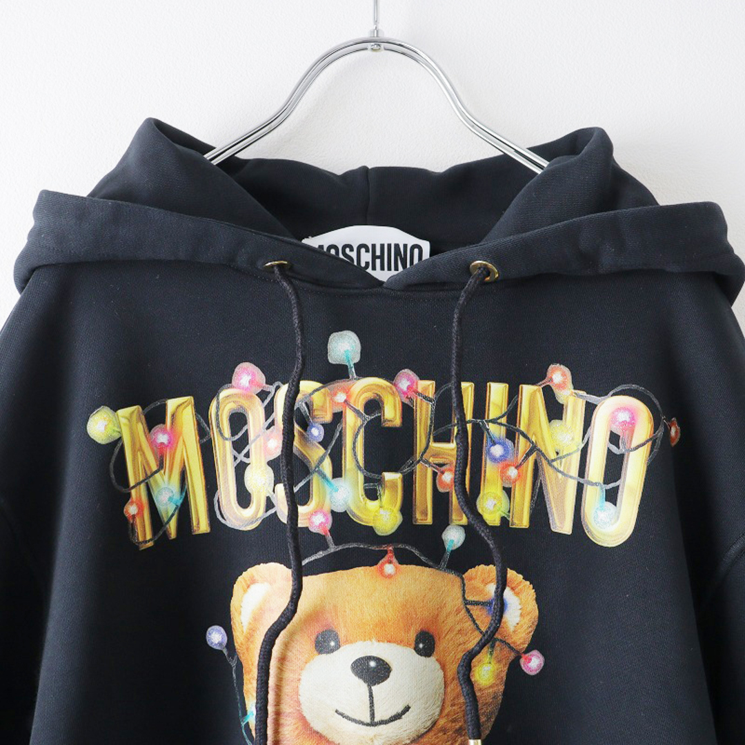 MOSCHINO(モスキーノ)の美品 モスキーノクチュール MOSCHINO COUTURE くま プリント スウェットパーカー 42/ブラック トップス クマ ベア【2400013814478】 レディースのトップス(パーカー)の商品写真